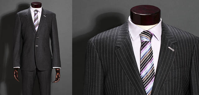 <strong>Paul Smith｜ポール・スミス コレクション</strong>　スーツ15万円7500円（individual order / ポール・スミス コレクション）シャツ2万5200円、ネクタイ1万5750円（すべてポール・スミス コレクション）