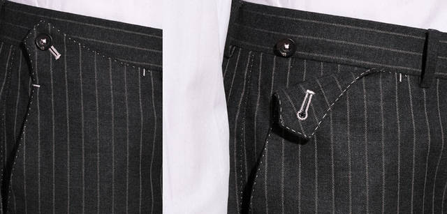 <strong>Paul Smith｜ポール・スミス コレクション</strong>　トラウザーズのコインポケットが隠されているフラップにも注目。スーツ15万円7500円（individual order / ポール・スミス コレクション）