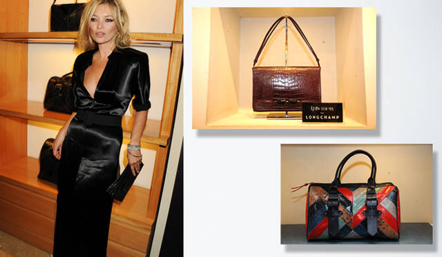 <strong>Kate Moss for LONGCHAMP</strong>　ケイト・モス。会場には「ケイト・モス・フォー・ロンシャン」の2シーズン目となる最新作が飾られた。