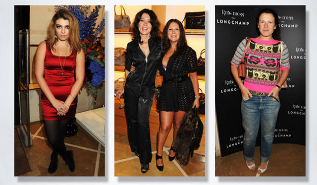 <strong>Kate Moss for LONGCHAMP</strong>　左から、アニー・レノックスの娘、ローラ・レノックス。スタイリストのケイティ・イングランドとフラン・カトラー、ケイティ・グランド。