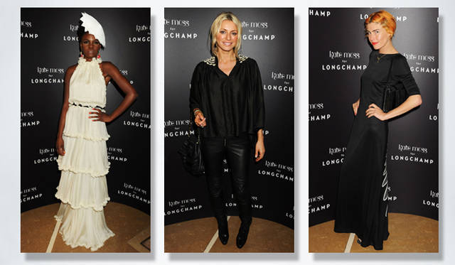 <strong>Kate Moss for LONGCHAMP</strong>　ザ・ノイゼッツのシンギー・ショニワ、TVプレゼンターのテス・デイリー、DJを務めた「Queens of Noize」のタビサ。