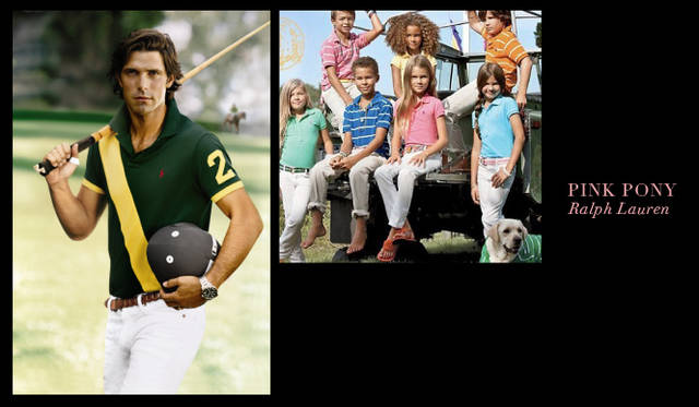 <strong>RALPH LAUREN｜ラルフ ローレン　PINK PONY</strong>　チャリティオークションに出品されるもの。左／ブラック レーベルのモデルでありプロのポロ選手でもあるNacho Figuerasとのポロ体験、右／子どもやペットの、ラルフ ローレンの広告への出演権（ともにイメージ画像）