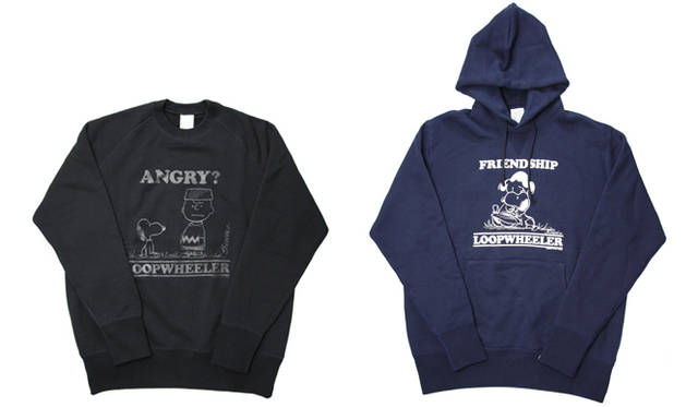 <strong>PEANUTS 60YEARS WORLD TOUR</strong>　「ループウィラー」スウェットシャツ クルーネック1万7850円、プルオーバーパーカ1万9950円<br>チャーリー・ブラウン、ルーシー、スヌーピーが、クルーネック、プルオーバーパーカ、さらにジップアップパーカの3型に表情豊かに登場。スウェット生地は、和歌山のみに現存する“吊り編み機”で編まれて、空気をふくんだようにふっくらとした、やわらかな肌触りが楽しめる。
