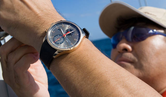 <strong>IWC｜アイダブリューシー</strong> 「ポルトギーゼ・ヨットクラブ・クロノグラフ」。自動巻き、RGケース×ラバーストラップ、240万4500円。