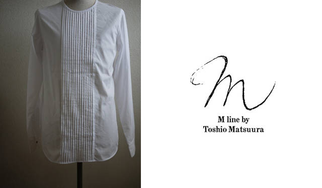 <strong>M line｜エム・ライン</strong>　日常生活にさらりと取り入れられるカジュアルなデザインが人気のM lineのシャツシリーズにプリーツがほどこされたドレスシャツが登場。日常にさりげなくエレガンスを取り入れて。　プリーツシャツ 2万4675円（エム・ライン）