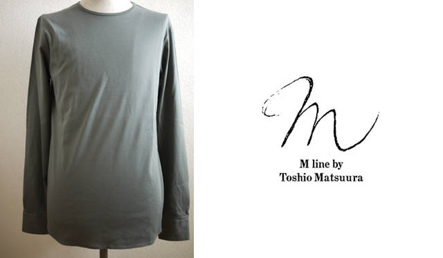 <strong>M line｜エム・ライン</strong>　袖はシャツ地、身ごろはTシャツ地で、気負わずカジュアルシーンからちょっとしたパーティーまで対応するM lineのカットソーシリーズに新色が登場。秋らしい深みのあるモスグリーンは、今季のトレンドでもあるミリタリー気分もカバー。　カットソー 1万6590円（エム・ライン）