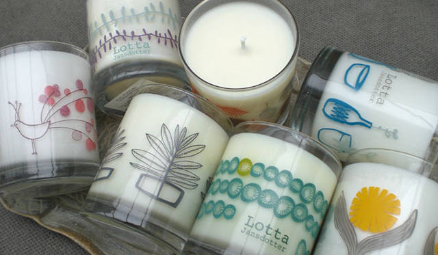 <strong>SAKURA｜第6回 気になるエコ・キャンドル</strong>　「ロッタ・ヤンスドッター」のアートが施されたソイワックスのキャンドル