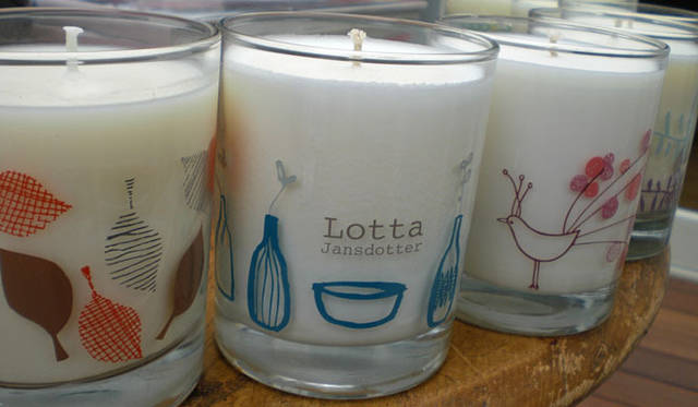 <strong>SAKURA｜第6回 気になるエコ・キャンドル</strong>　「ロッタ・ヤンスドッター」のアートが施されたソイワックスのキャンドル