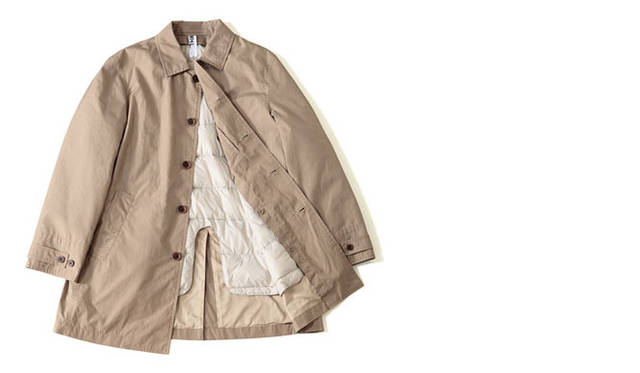 <strong> MARGARET HOWELL｜マーガレット・ハウエル</strong>　2010秋冬メンズコレクション<br>ダウンライナー付きステンカラーコート5万1450円（MHL.）