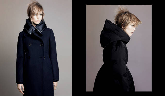 <strong>UNIQLO +J｜ユニクロ プラスジェイ</strong>　左／コート 2万2900円　右／プレミアムダウンボリュームコート 1万9900円（ともに+J／ユニクロ）