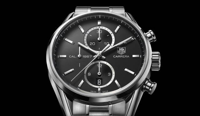 <strong>TAG Heuer｜タグ・ホイヤー</strong> 「カレラ 1887 クロノグラフ」 キャリバー1887 （タグ・ホイヤー自社クロノグラフ・ムーブメント）搭載。SSケース×SSブレスレット、39万9000円。