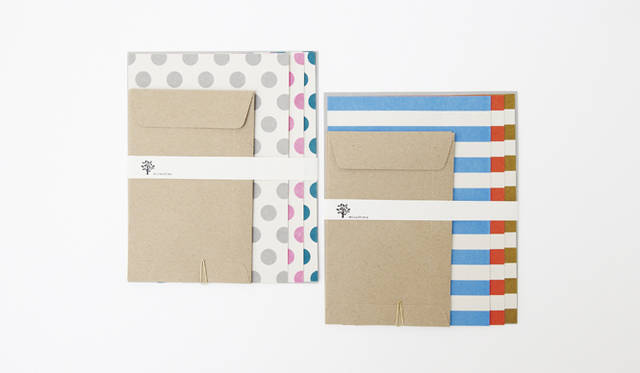 <strong>植木明日子｜「水縞」 水縞レターセット 水玉</strong>　 http://www.apartment.gr.jp/mizushima/ 