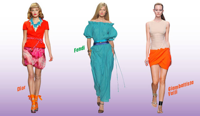 <strong>Keyword 05 “Vivid Color”</strong>　Dior｜ディオール、Fendi｜フェンディ、Giambattista Valli｜ジャンバティスタ ヴァリ