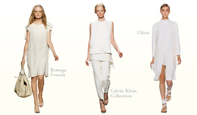 <strong>Keyword 06 “Pure White”</strong>　Bottega Veneta｜ボッテガ・ヴェネタ、Calvin Klein Collection｜カルバン・クライン コレクション、Chloè｜クロエ