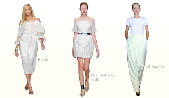 <strong>Keyword 06 “Pure White”</strong>　Fendi｜フェンディ、Giambattista Valli｜ジャンバティスタ ヴァリ、Jil Sander｜ジル・サンダー