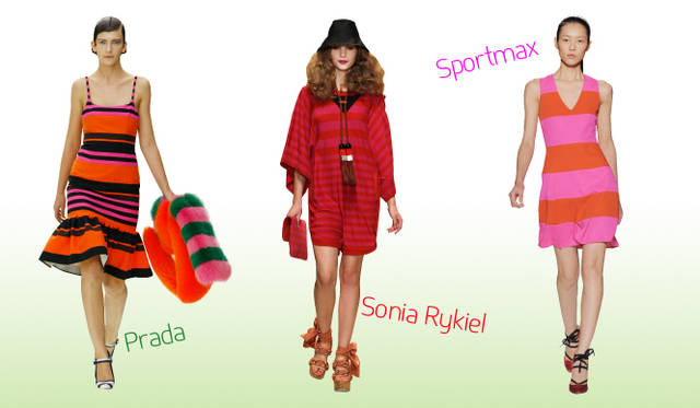 <strong>Keyword 08 “Border&Stripe”</strong>　Prada｜プラダ、Sonia Rykiel｜ソニア リキエル、Sportmax｜スポーツマックス