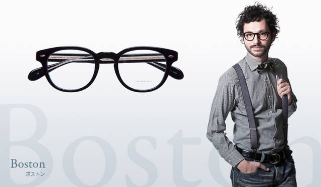 <strong>POKER FACE｜ポーカーフェイス　　「BOSTON｜ボストン」</strong>　王道のアメリカン・トラディショナルスタイルを目指すならコレ。「OLIVER PEOPLES（オリバーピープルズ）」 2万8350円（レンズ別売り）