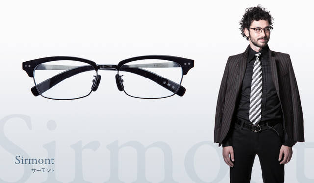 <strong>POKER FACE｜ポーカーフェイス　　「SIRMONT｜サーモント」</strong>　フレームとテンプルをバイカラーで仕上げたWネームの新作。「恒眸作（こうぼうさく）」 3万7800円（レンズ別売り）