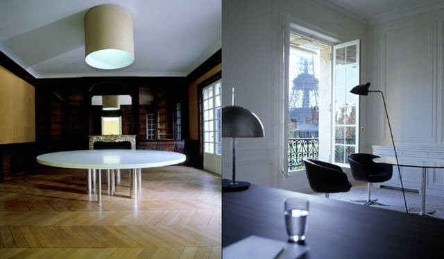 <strong>J.M. Weston│ジェイエムウエストン</strong>　中庭や建物のなかからはエッフェル塔が見え、内装は、マルタン・ゼッケリなど現代のデザイナーによって改装された。