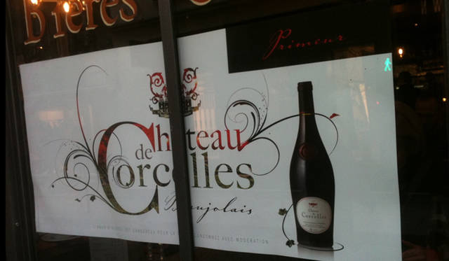 <strong>パリところどころ 002 ボジョレー・ヌーボー</strong> 大人っぽいシックなポスター。