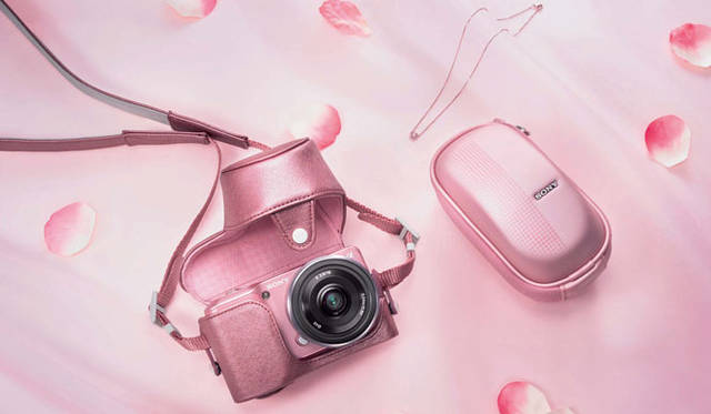 <strong>Sony｜ソニー</strong>　レンズ交換式デジタル一眼カメラ 「NEX-3」 （ピンク） アクセサリーとの組み合わせイメージ