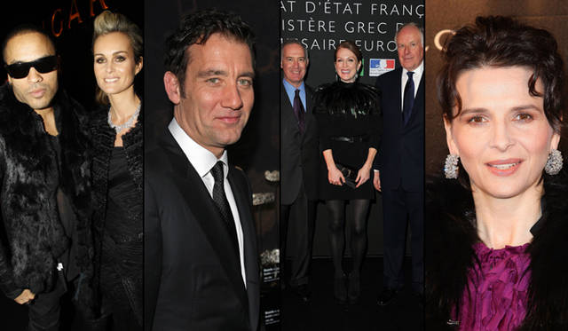 <strong>BVLGARI｜ブルガリ</strong>　左からレニー・クラヴィッツ、ダイアン・クルーガー、クライヴ・オーウェン、フランチェスコ・トラーパニ（ブルガリCEO）、ジュリアン・ムーア、ニコラ・ブルガリ（ブルガリグループ副会長）、ジュリエット・ビノッシュ