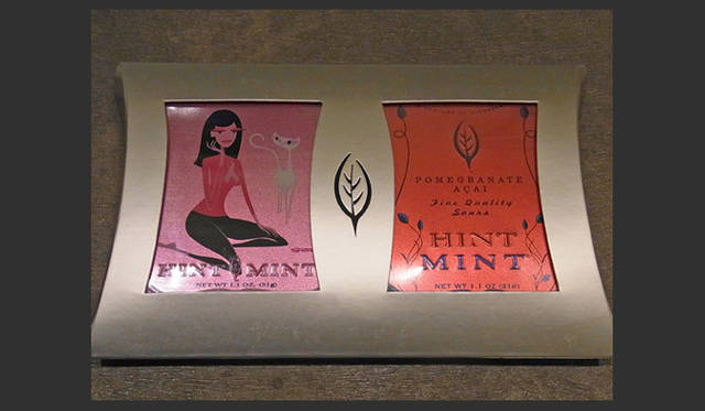 <strong>SAKURA｜第8回 ハッピーピンクアイテムいろいろ♪</strong>　毎年、限定のアーティストコラボレーションのパッケージの「ヒントミント」もお洒落。