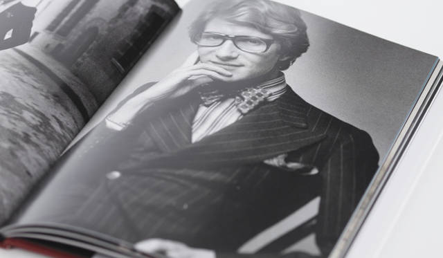 <strong>萩原輝美×島津由行　トレンド対談</strong>  故イヴ・サンローラン。『YVES SAINT LAURENT』（Pierre Berge著　Memoirs刊）より。