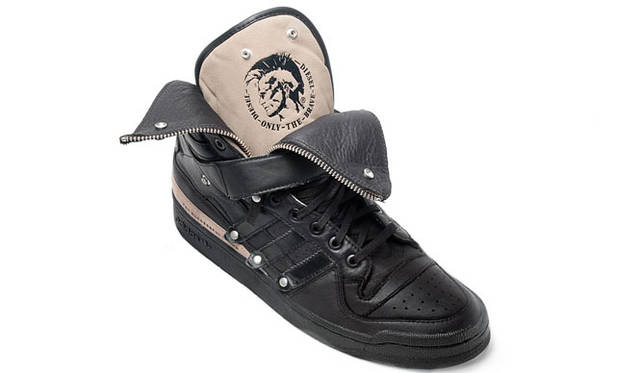 <strong>DIESEL｜ディーゼル</strong>　 DIESEL×adidas Originalsメンズ・コラボレーションスニーカー　「FRM MID DIESEL LEA」 2万9400円