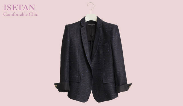 <strong>伊勢丹｜ISETAN</strong>　袖口を折り返したり、こなれた雰囲気で着こなしたい。リントンツイードジャケット　7万2450円（エシャンティオン ナンバーフォー／インターナショナル デザイナーズ／伊勢丹新宿店）