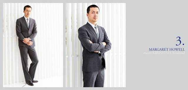 <strong>MARGARET HOWELL｜マーガレット・ハウエル</strong>　2011春夏メンズ セットアップコレクション<br>ジャケット8万4000円、シャツ2万7300円、ネクタイ1万3650円、トラウザーズ4万2000円、ベルト2万4150円、靴 参考商品（すべてマーガレット・ハウエル）