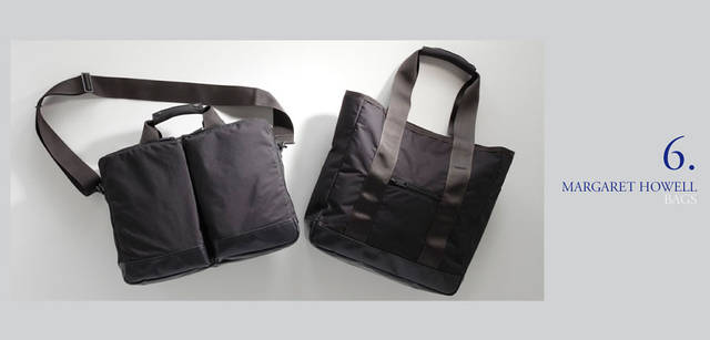 <strong>MARGARET HOWELL｜マーガレット・ハウエル</strong>　2011春夏メンズ セットアップコレクション<br>BAG／「マーガレット・ハウエル×吉田カバン」ショルダーバッグ3万7800円、トート2万7300円