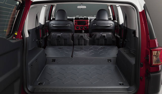 <strong>TOYOTA FJ CRUISER｜トヨタ FJクルーザー</strong>　ラゲッジルーム (リヤシート両側ダブルフォールディング状態)