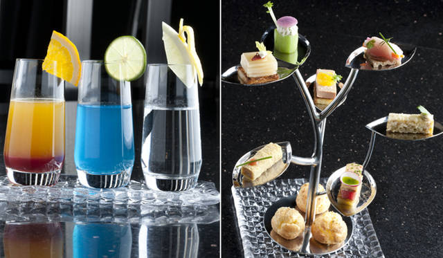 THE PENINSULA TOKYO｜ＭＩＮＩのコンシェルジュサービスを開始　　左｜Peterバー  マイMINIペニンシュラバースタンク、右｜Peterバー  マイMINIペニンシュラカクテルショット