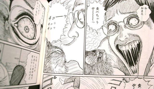 <strong>生方ななえ｜「うつくしきもの」</strong>　ホラーテイストの画。