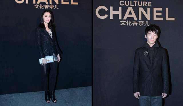 <strong>CHANEL｜シャネル　“CULTURE CHANEL”展</strong> オープニングレセプションにて。右／中国のセレブリティYao Chen（ヤオ・チェン）、右／俳優のShawn Dou。©CHANEL