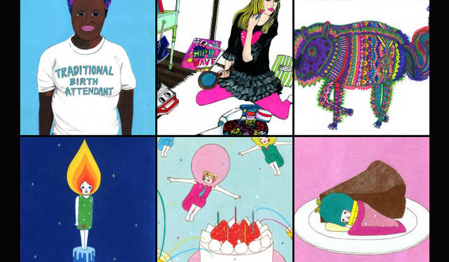 上／イラストレーター　<strong>一ツ山 チエ｜HＩTOSTUYAMA　Chie</strong>　ユニクロクリエーティブアワード2006特別審査委員賞受賞。帽子ブランド『CA4LA』とコラボレーションやエルオンラインで活躍。その他にヴォーカリスト麻衣のWeb サイト、アルバムなど。<br />下／イラストレーター　<strong>Naoshi</strong>　1979年、岩手県出身。キラキラ光る色鮮やかな砂を使い、現実の中の非現実な世界で生きる人々の、喜びや楽しみ・悲しみや不安等、様々な想いを抱えながらも明るく前向きに生きる姿を描く。