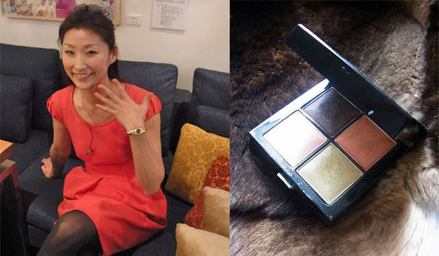 <strong>SAKURA｜第9回 春のカラフルメイク！</strong>　右は、「ジバンシィ」の限定コスメ“ル・プリズム・アイズカルテット”78番のアイシャドウ。