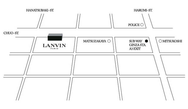 <strong>LANVIN｜ランバン</strong>　ランバン ブティック銀座｜東京都中央区銀座 7-9-17　Tel. 03-3289-2789（メンズ）　Tel. 03-3289-2788（レディース）　営業時間｜11:00～20:00（土・日・祝～19:00）　定休日｜不定休  ※メンズ・カタログはランバン ブティック銀座店にて配布中。 　