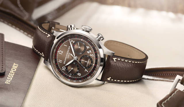 <strong>Baume & Mercier｜ボーム＆メルシエ</strong> ムーブメントは定評のあるETA社製ヴァルジュー7753を搭載。「ケーブランド・クロノグラフ」36万7500円（6月発売予定）