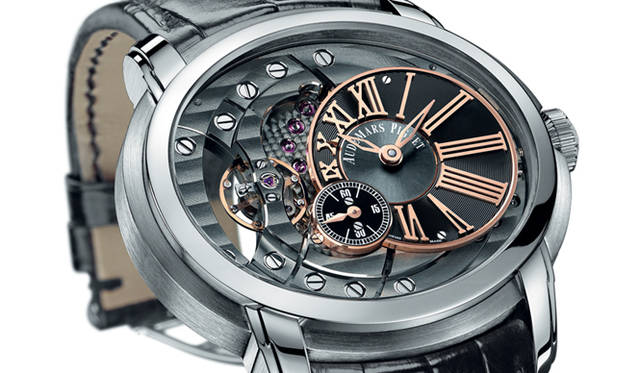 <strong>AUDEMARS PIGUET｜オーデマ ピゲ</strong> 基本設計の段階から精度と効率、耐久性が追求・実現されている点が特徴。テンプの慣性モーメントは約2倍に、メンテナンスフリー期間も大幅に延ばすことに成功したという。「ミレネリー4101」183万7500円（12月発売予定）（オーデマ ピゲ／オーデマ ピゲ ジャパン）