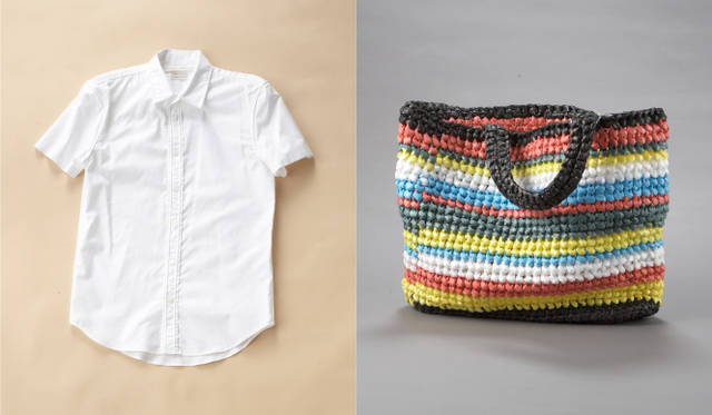 <strong>SUPER A MARKET｜スーパー エー マーケット</strong> 左／シャツ（MARC JACOBS）、右／バッグ（ｒｘmance）