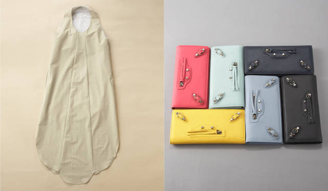 <strong>SUPER A MARKET｜スーパー エー マーケット</strong> 左／ドレス（Jasmin Shokrian）、右／ロングウォレット（BALENCIAGA）