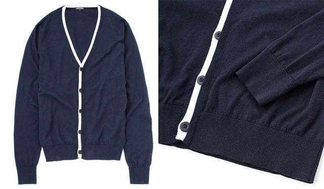 <strong>CASH CA｜カシュカ</strong>　「2011春夏コレクション」　FOLD BACK TRIM CARDIGAN 各2万4150円