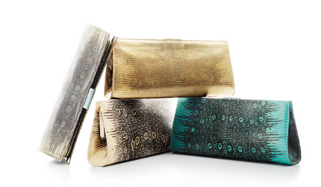 <strong>TIFFANY & CO.｜ティファニー</strong>　ティファニー リン クラッチ（リザード）（シルバー、ゴールド、ナチュラル、ティファニー ブルー）　各22万5750円（すべてティファニー／ティファニー・アンド・カンパニージャパン・インク）