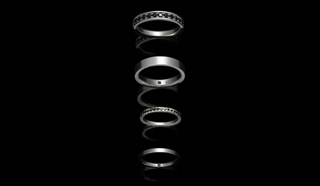 <strong>JAM HOME MADE｜ジャム ホーム メイド</strong>　「CUTLESS MARIAGE RING（カットレス マリッジリング）」　上から17万3250円、10万5000円、12万750円、6万8250円