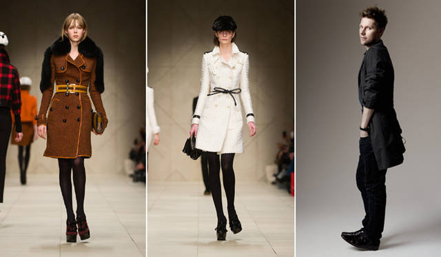 <strong>BURBERRY PRORSUM｜バーバリー プローサム</strong> 2011年秋冬コレクション。右はチーフ・クリエイティブ・オフィサーのクリストファー・ベイリー。今年で就任10周年を迎えた。©BURBERRY