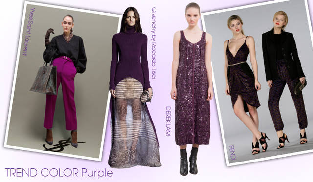 <strong>Chapter.03｜1点投入でシーズン感を演出！　トレンドカラー＆パターン</strong><br />ビビットなカラーが溢れた今季、そのなかでもとくに抑えておきたいキーカラーをピックアップ！　左からYves Saint Laurent（イヴ・サンローラン）、Givenchy by Riccardo Tisci（ジバンシィ バイ リカルド ティッシ）、DEREK LAM（デレク ラム）、FENDI（フェンディ）