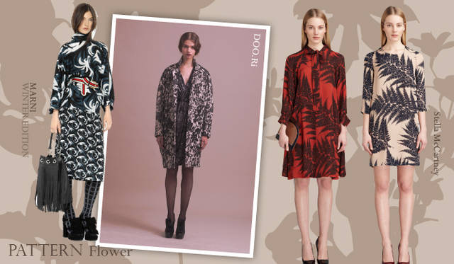 <strong>Chapter.03｜1点投入でシーズン感を演出！　トレンドカラー＆パターン</strong><br />印象画のような繊細な染色、華やかなフラワーモチーフ、エッジィなジオメトリックなど、印象的なパターンをもちいたアイテムが目立った。手軽にトレンド感を演出してくれるトレンドパターンを上手に取り入れ、今年らしいスタイルをまといたい。<br />左からMARNI WINTER EDITION（マルニ ウィンターエディション）、DOO.RI（ドゥー・リー）、Stella McCartney（ステラマッカートニー）