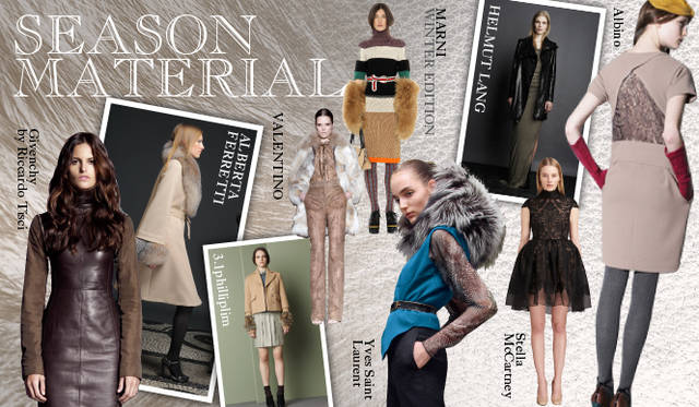 <strong>Chapter.04｜シーズン感を演出するマテリアルにフォーカス！</strong><br />この時期、やっぱり着たくなるのはファーやレザーといったシーズン感溢れるアイテムだ。来季はアウターで取り入れるのはもちろん、トップスやボトムス、またディテールと、コーディネイトにさりげなく取り入れるのがポイント。また、もうひとつ注目したいキーワードがトランスペアレント。パーティーシーズンを意識したドレスから、ディテールで取り入れたアイテムなど、重たくなりがちな秋冬スタイルに軽さとフェミニニティを取り入れて。